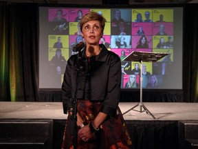 Jyoti Gondek at her campaign headquarters after being elected as Calgary Mayor on Monday, October 18, 2021.