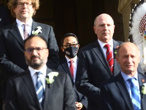 Councillor Sean Chu during the swearing-in ceremony at City Hall in Calgary on Monday, October 25, 2021.