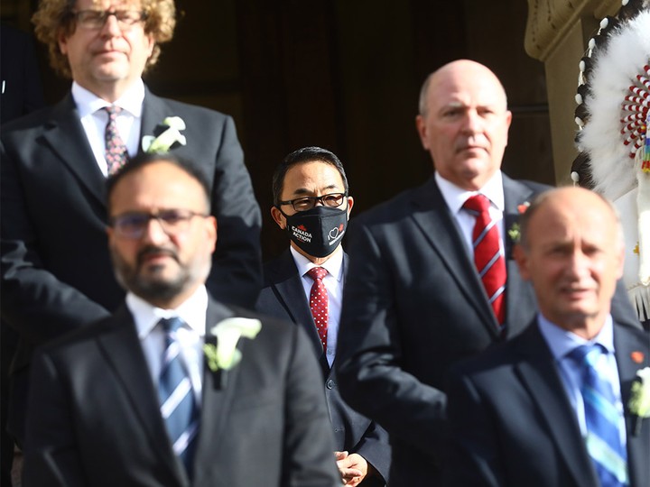  Councillor Sean Chu during the swearing-in ceremony at City Hall in Calgary on Monday, October 25, 2021.