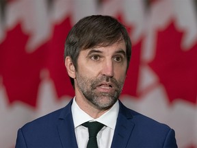 Environment and Climate Change Minister Steven Guilbeault speaks during a news conference on Tuesday, October 26, 2021 in Ottawa.