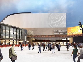 Rendering of the proposed Calgary arena, which will replace the Saddledome, released on Oct. 29, 2021.