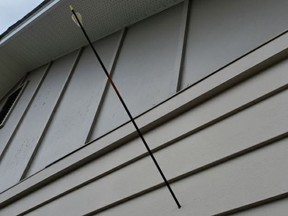 Red Deer RCMP are investigating after receiving three reports of arrows found shot into buildings.