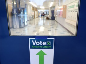 Calgarians vote at Crescent Heights High School in ward 7 during the municipal election on Monday, October 18, 2021. 

Gavin Young/Postmedia