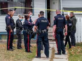 Calgary Police investigate at the scene of a suspicious death inside a house in the 2800 block of 14th Avenue S.E. on Tuesday, October 5, 2021. 

Gavin Young/Postmedia