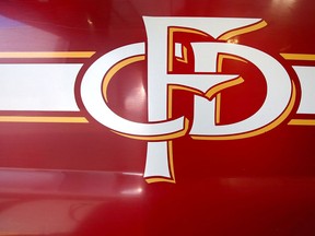 The Calgary Fire Department logo is shown on a truck.