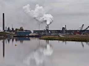 The Syncrude oil sands extraction facility near the city of Fort McMurray, Alberta on June 1, 2014.