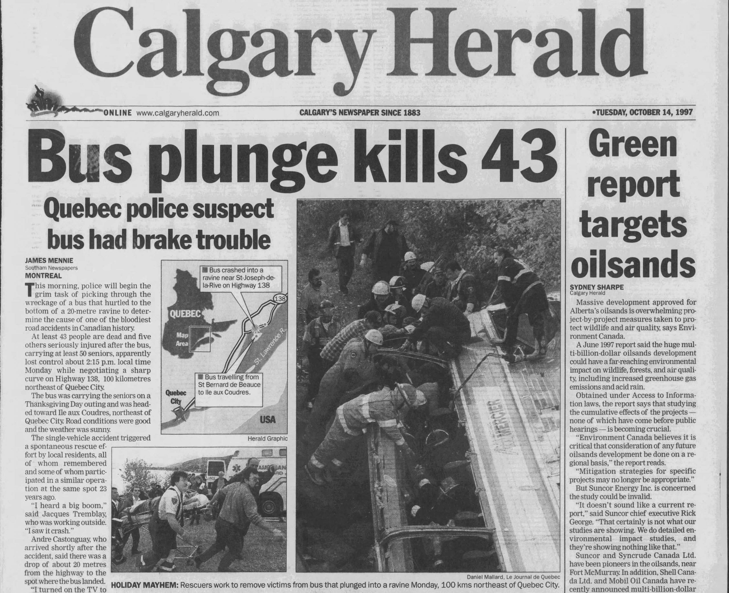 Canada's worst ever road accident — 43 people die: From the archives ...