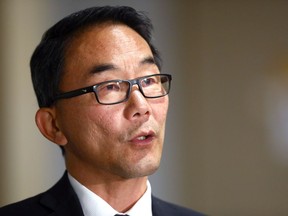 Shovel. Sean Chu speaks at a press conference on October 21, 2021.