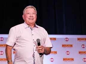 Actor William Shatner, best known for his portrayal of Captain James T. Kirk of the USS Enterprise in the Star Trek television series and movies is shown on August, 8, 2021, at the opening day of MEGACON comic book and sci-fi convention at the Orange County Convention Center. (Photo by Paul Hennessy/SOPA Images/LightRocket via Getty Images)