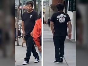 Police are looking for a suspect wanted in a sexual assault at a CTrain platform in downtown Calgary on Saturday, Sept. 4, 2021.