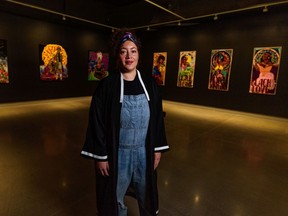 Artist Simone Saunders  with her exhibition, Unity, at Contemporary Calgary on Nov. 3, 2021. Azin Ghaffari/Postmedia