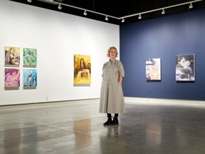 Calgary-born artist Corri-Lynn Tetz at Contemporary Calgary. Her exhibit, Art Lover, will run until January 2022. Photo by Jesse Tamayo.