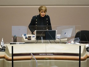 Mayor Jyoti Gondek during a council meeting on Monday, November 22, 2021.