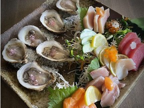 Oysters and assorted sushi at Shoku Izakaya. Courtesy, Shoku Izakaya