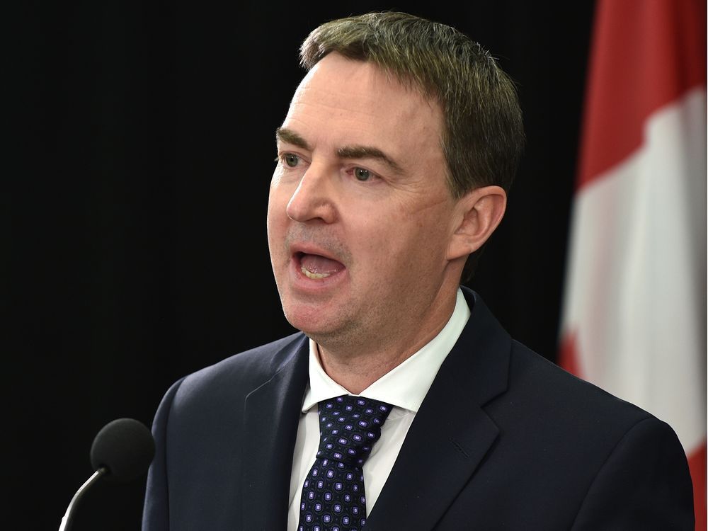  Jason Copping, the newly appointed minister of health, during a news conference in Edmonton on Sept. 21, 2021.