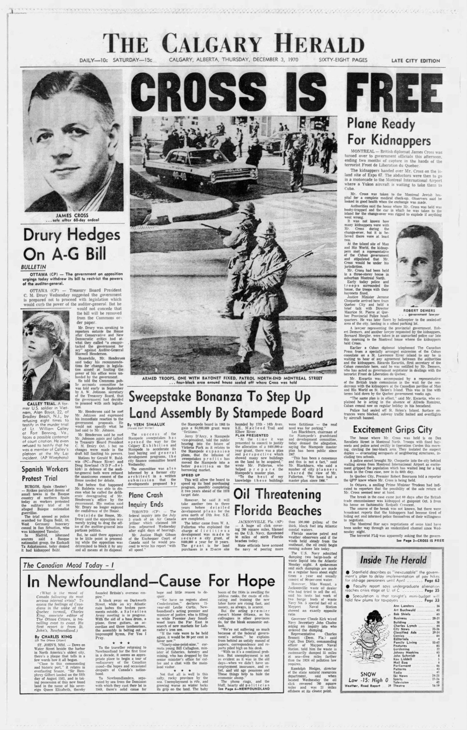 Today in History: Canada's dark 'October Crisis' ends 41 years ago ...