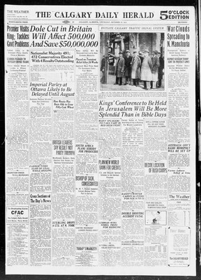 Calgary Daily Herald, October 31, 1931
