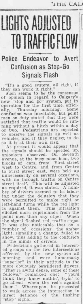 Calgary Daily Herald;  October 29, 1931.