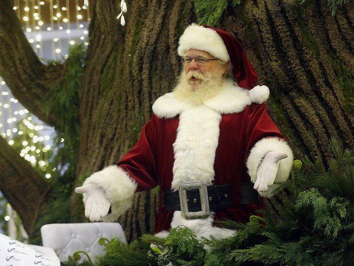  Santa at South Centre Mall strikes a pose for pictures as the big guy is back for the season in Calgary on Wednesday, November 24, 2021.