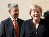German Chancellor Angela Merkel and her husband Joachim Sauer in October 2021.