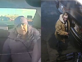 Calgary police have released photos of two suspects wanted in connection with separate arson incidents last month.