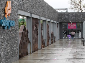 Members of the Calgary Zoo are seen entering a private opening prior to the Zoo opening to the public. Friday, May 22, 2020.