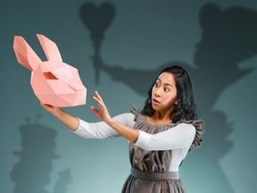 Sarah Roa plays Alice in Alberta Theatre Projects' In Wonderland. Photo by Erin Wallace