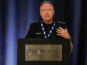 FILE PHOTO: Keith Blake, Chief of Tsuut'ina Nation Police Service speaks during the opening of the 30th annual Canadian Association of Police Governance conference at the Westin Hotel in Calgary on Thursday, August 8, 2019.