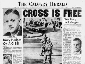 On this day in history, a dark period in Canada concluded. In 1970, the "October Crisis" ended when British Trade Commissioner James Cross was released by his FLQ kidnappers in Montreal. Cross had been seized from his home in October, and another FLQ cell later kidnapped and murdered Quebec cabinet minister Pierre Laporte on Oct. 17. The kidnappings prompted the federal government to invoke the War Measures Act. Cross' kidnappers and their families, a total of seven people, received safe conduct and transportation to Cuba. They later moved to France, but eventually returned to Canada.