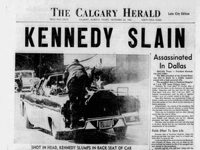 On this day in history in 1963, U.S. President John F. Kennedy was shot as he rode in a presidential motorcade in Dallas. He died minutes later in hospital and Lyndon Johnson was sworn in as president.