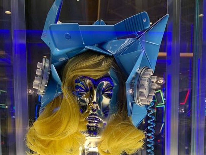  The headpiece Lady Gaga wore for her Telephone video is one of many costumes, wigs and props in the Haus of Gaga exhibit inside Park MGM.