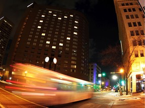 The Westin windows lit up with a 12-storey heart during the COVID-19 pandemic in April 2020.