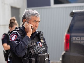 Constable Willy Big Smoke in a scene from Tribal Police Files. Photo by Jarrett Edmund.