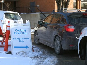 The COVID-19 testing site at the old Children’s Hospital in Calgary is shown on Wednesday, December 15, 2021.