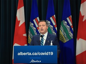 Premier Jason Kenney updates Alberta’s response to the COVID-19 pandemic during a press conference in Calgary on Wednesday, December 15, 2021.