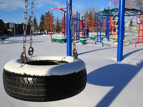 A snowy playground at Sam Livingston School in the SE. Wednesday, December 29, 2021.