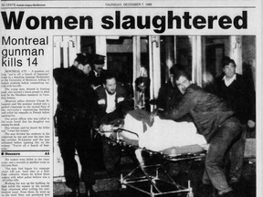 On this day in 1989, Marc Lepine, 25, went on a shooting rampage at the University of Montreal, killing 14 women and wounding nine others. He then shot himself.