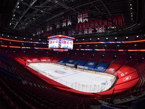 A view of an empty Bell Canada Centre, home of the Montreal Canadiens. Photo by Minas Panagiotakis/Getty Images