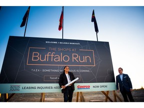 Bryce Starlight, vice-president of development for Taza Development, at the site of Buffalo Run, the new shopping area on Tsuut'ina Nation lands.