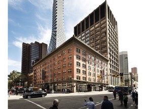 The Lougheed Block that owner Allied Properties REIT is transforming into its former downtown grandeur is shown in a photo illustration.