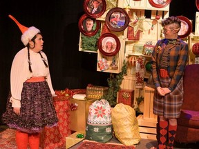 Lunchbox Theatre's All I want for Christmas co-stars Ali DeRegt left, and Kristy Benz.