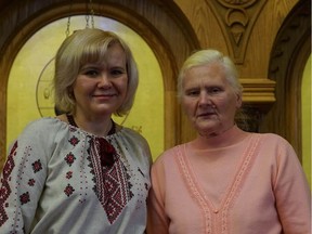 Larysa Faulkner, left, the co-ordinator of research funding and facilitation at the faculty of social work, University of Calgary, and her mother Nina Chumak are descendants of survivors of the Holodomor genocide in Soviet Ukraine.