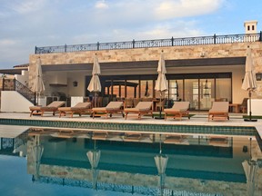 The beautiful pool area at a Greg Norman Estates home at Rancho San Lucas, Mexico.