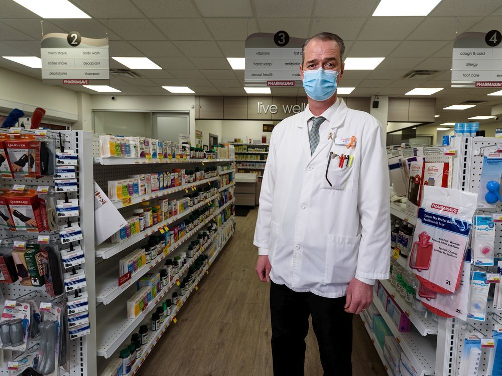 Pharmacist Brad Couldwell poses for a photo at Glenbrook Pharmasave on Thursday, January 13, 2022. 