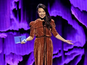 LOS ANGELES, CALIFORNIA - DECEMBER 09: Ming-Na Wen speaks onstage during The Game Awards 2021 at Microsoft Theatre in December.