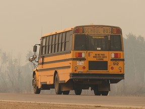 A school bus is seen in north central Alberta in 2019. A student was left on board a school bus in St. Paul County on Tuesday, Jan. 18, 2022. The kindergarten student was found wandering along a highway by a motorist, who took the child to the local RCMP detachment.