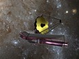 In this file photo taken on August 30, 2007 this NASA artist's rendition shows the James Webb Space Telescope (JWST), a large infrared telescope with a 6.5-meter primary mirror. - Almost a month after launch, the James Webb Space Telescope has reached its orbital destination around a million miles (1.5 million kilometers) away from our planet, NASA said January 24, 2022.