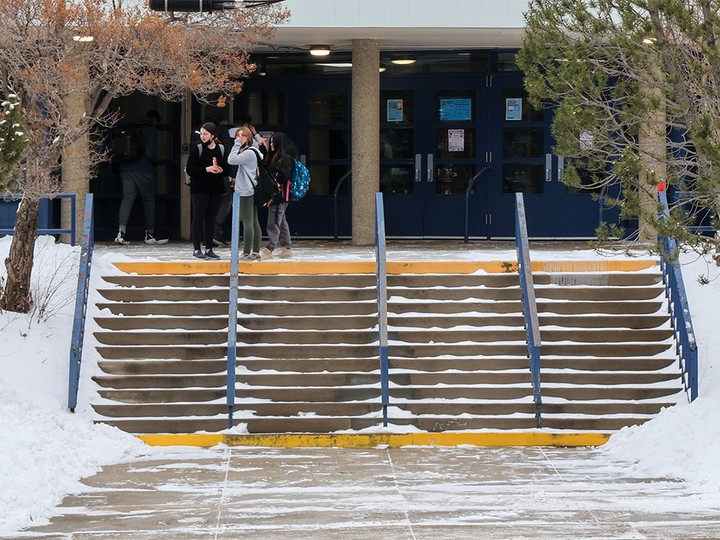  James Fowler High School students head out during the lunch break on Monday, Jan. 10, 2022.