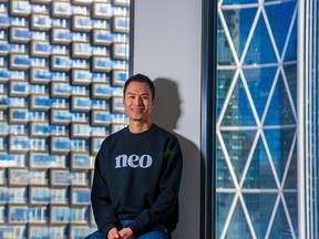 Neo Financial CEO Andrew Chau was photographed in the company’s Calgary offices on Tuesday, January 11, 2022.
