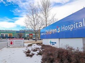 The Alberta Children’s Hospital in Calgary was photographed on Thursday, January 20, 2022. As Omicron cases surge in Alberta, so does the number of children hospitalized with COVID-19.